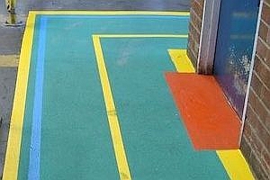 Factory Safety Walkway Markings and Coloured Surfacing