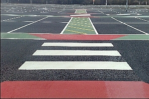 Surface Car Park Markings with Safety Walkway and Zebra Crossing