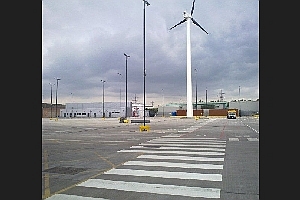 Turbine in Car Park with Safety Walkway