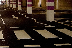 Underground and Multi-Storey Car Park Markings with Zebra Crossing