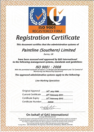 Download Paintline ISO-9001 Registration Certificate